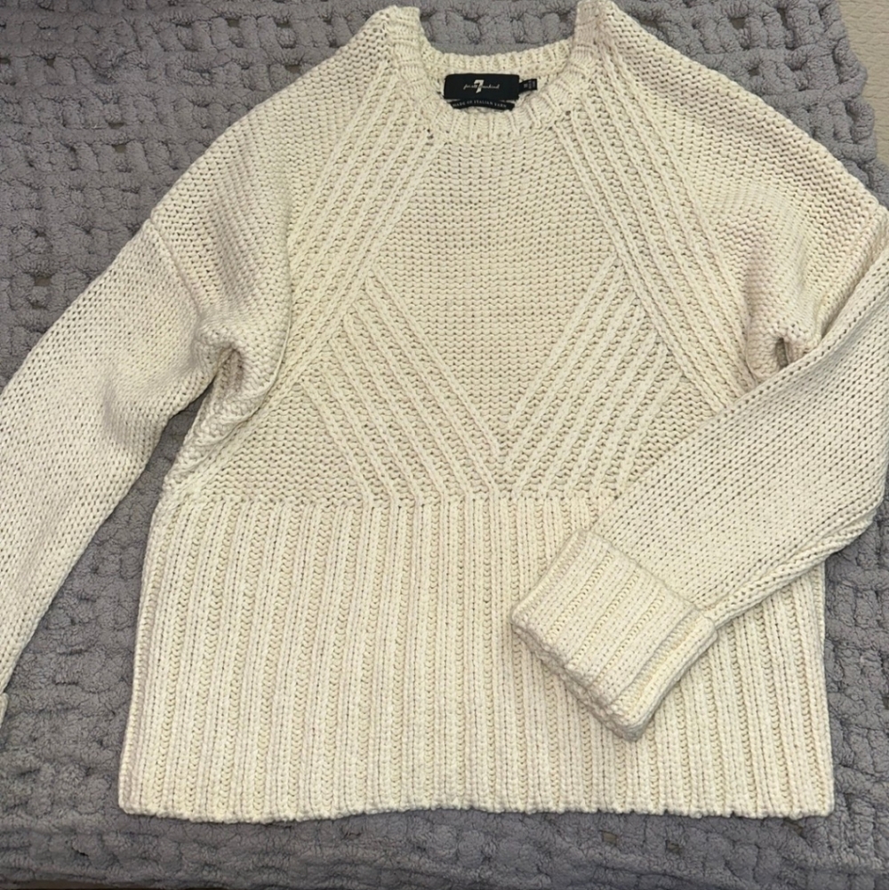 7 For All Mankind Women's Cream Sweater